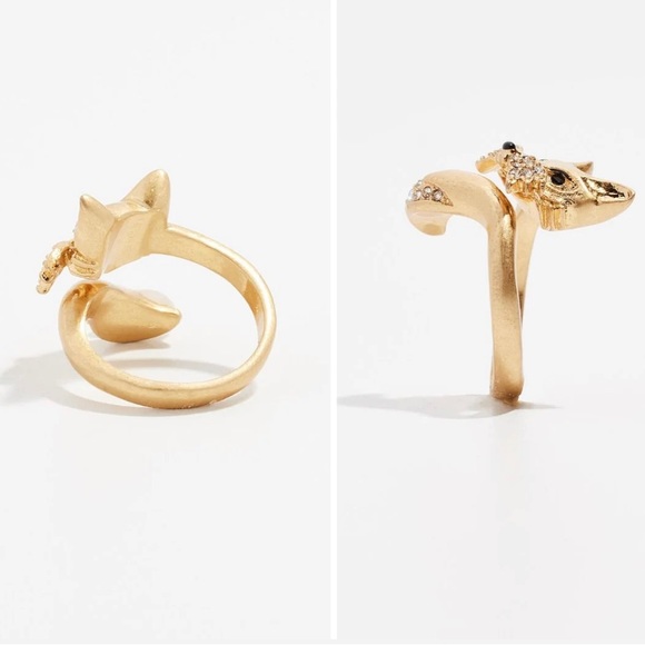 Kate Spade New York So Foxy Fox Head Ring ~ Pave Rhinestone Open Wrap Ring - Picture 8 of 13